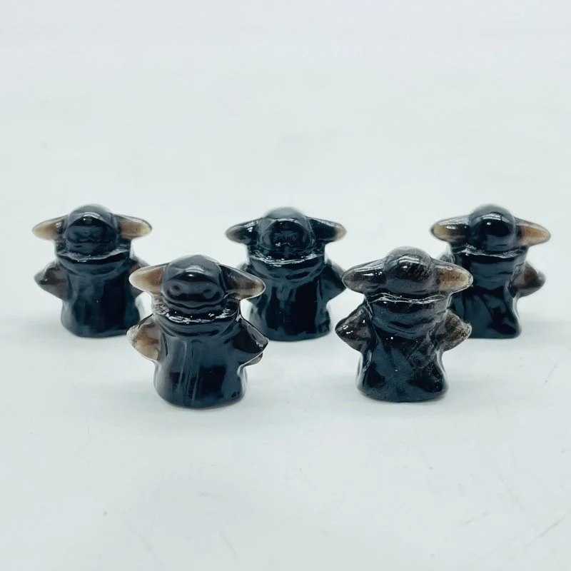 Mini Black Obsidian Yoda Star Wars Crystal Carving Wholesale - Image 2