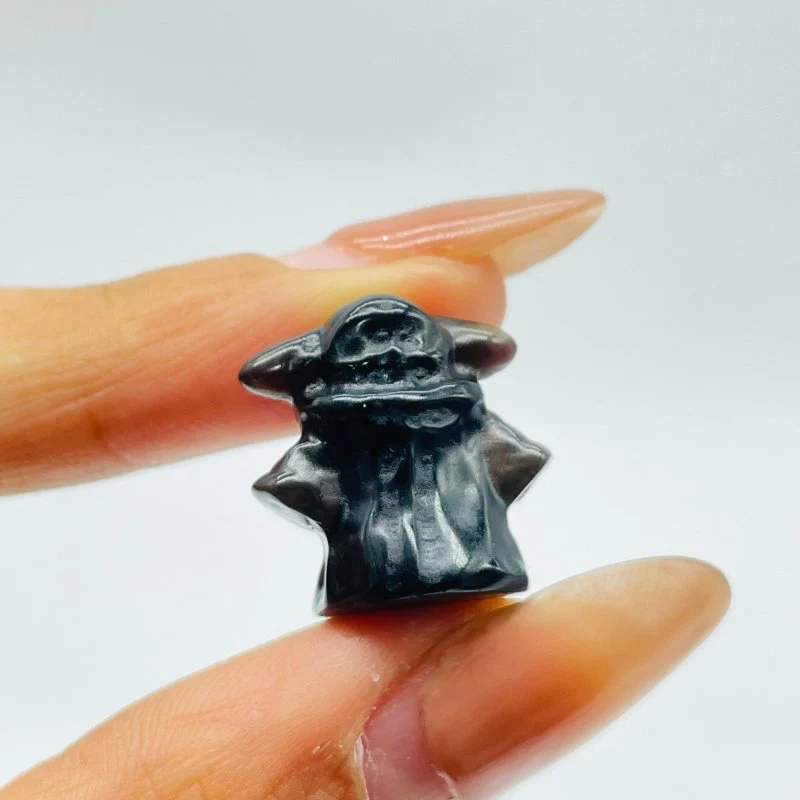 Mini Black Obsidian Yoda Star Wars Crystal Carving Wholesale - Image 4