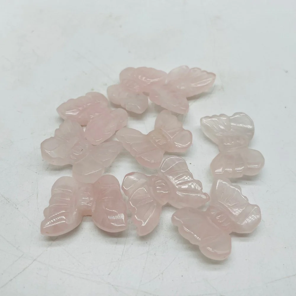 Chevron Amethyst & Rose Quartz Butterfly Carving Animal Wholesale - Image 3