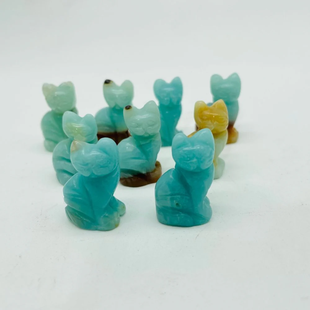 Mini Caribbean Calcite Cat Carving Wholesale - Image 4