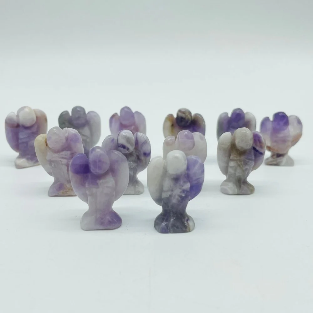 Mini Chevron Amethyst Angel Carving Wholesale