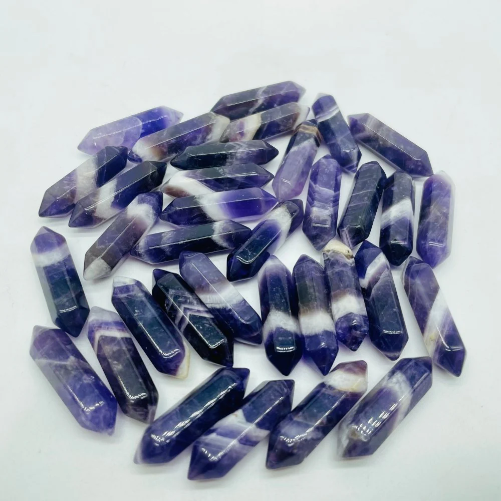Mini Chevron Amethyst Double Point DIY Pendant Wholesale - Image 3