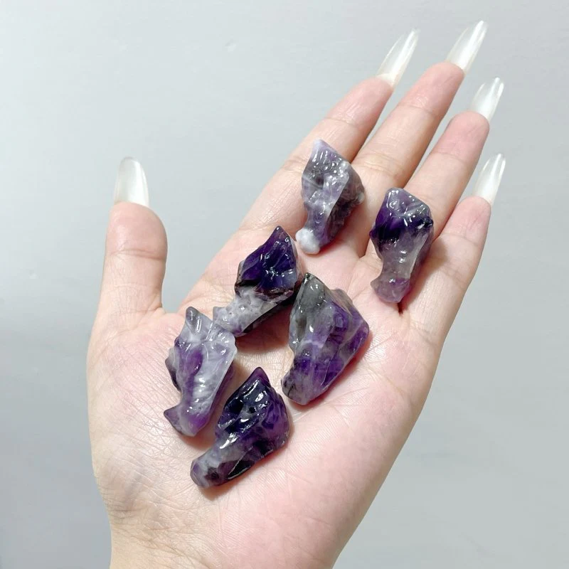 Mini Chevron Amethyst Dragon Head Carving Wholesale - Image 4