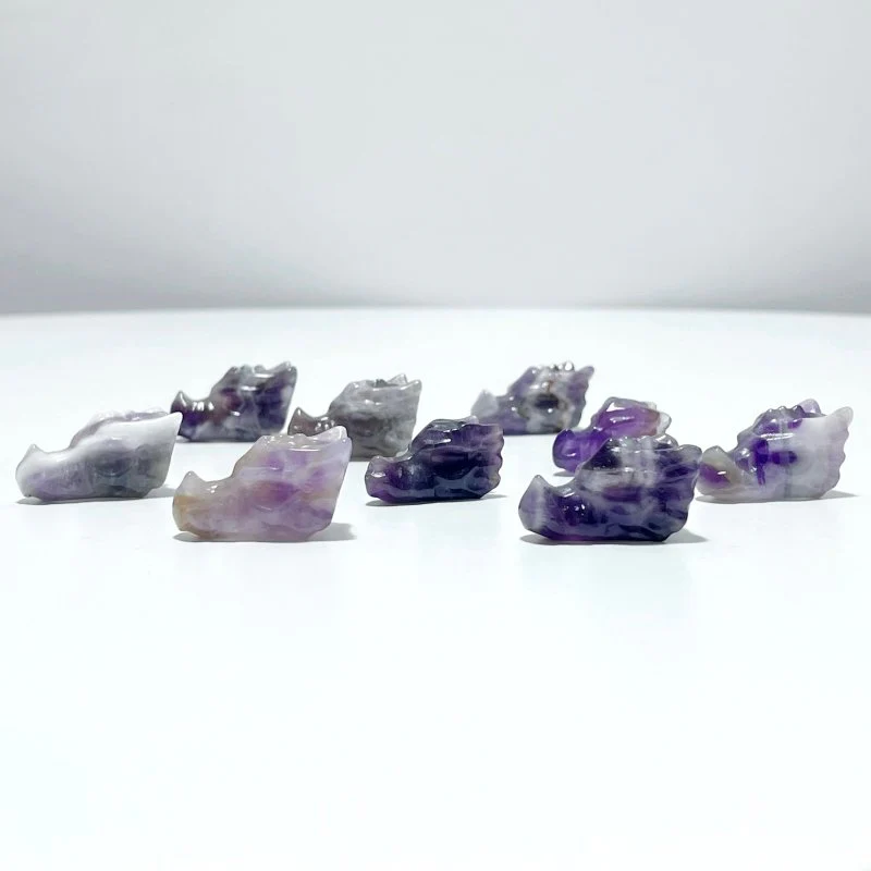Mini Chevron Amethyst Dragon Head Carving Wholesale - Image 5