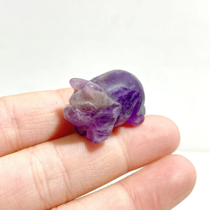 Mini Chevron Amethyst Pig Carving Wholesale - Image 2