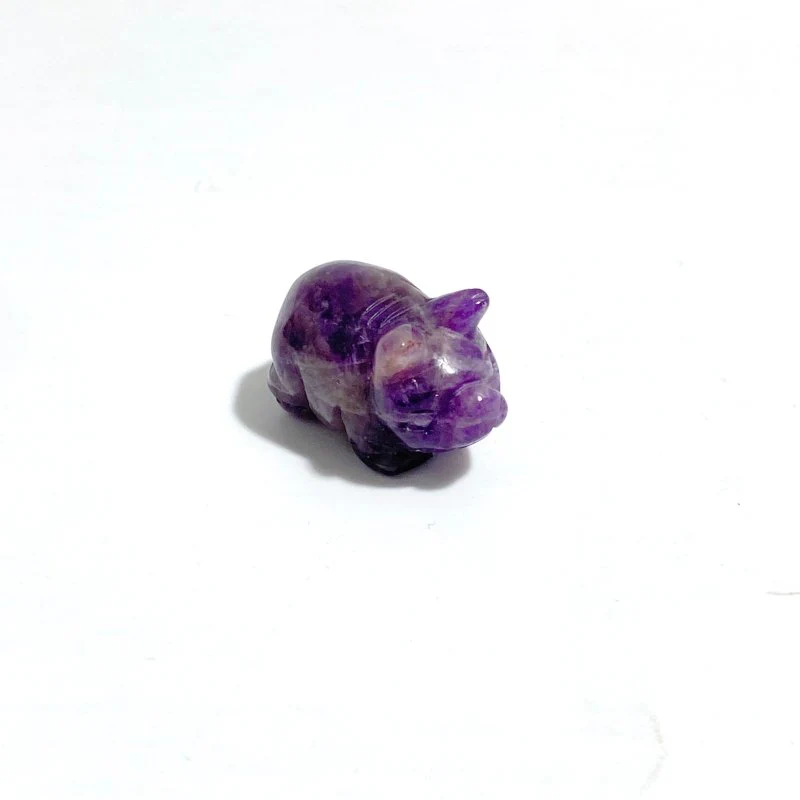 Mini Chevron Amethyst Pig Carving Wholesale - Image 4