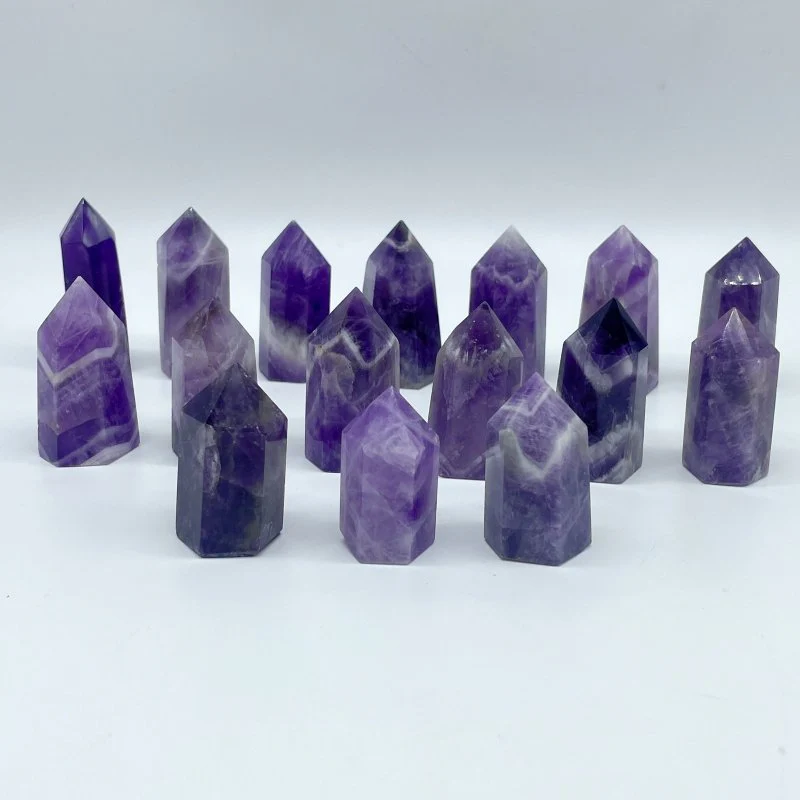 1.1-1.9in Mini Chevron Amethyst Tower Point Crystal Wholesale