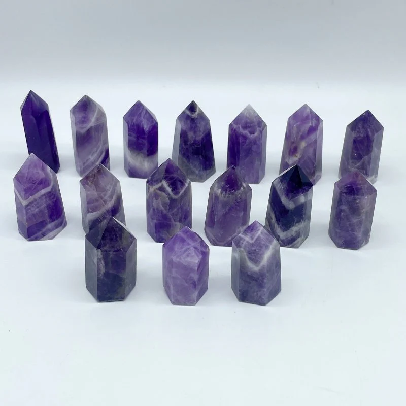 1.1-1.9in Mini Chevron Amethyst Tower Point Crystal Wholesale - Image 2
