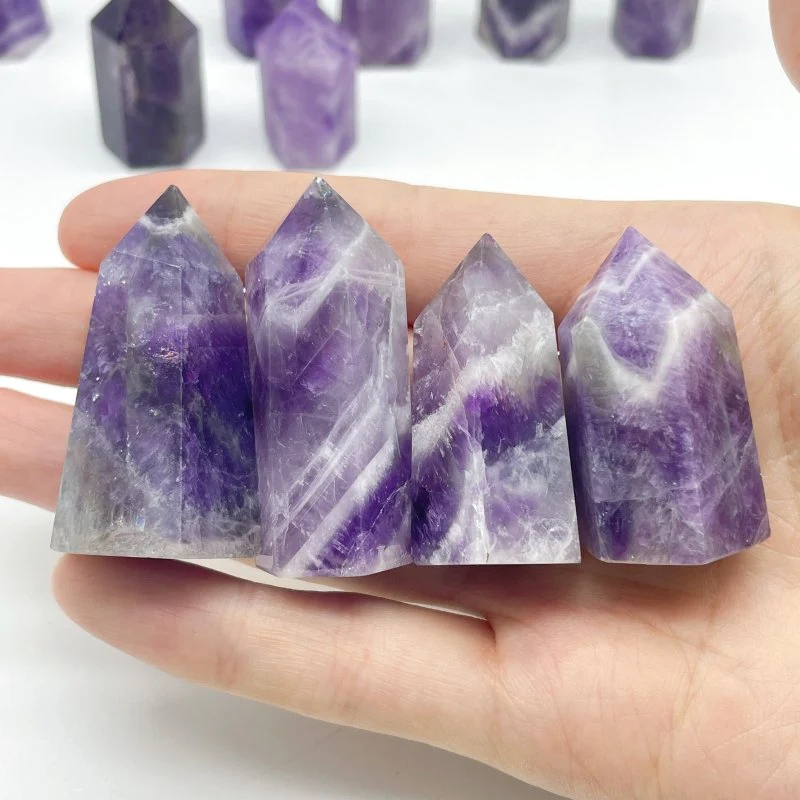 1.1-1.9in Mini Chevron Amethyst Tower Point Crystal Wholesale - Image 3