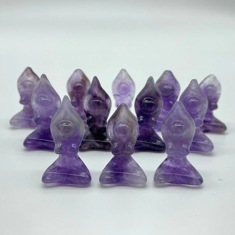 Mini Amethyst Yoga Goddess Female Carving Wholesale - Image 6