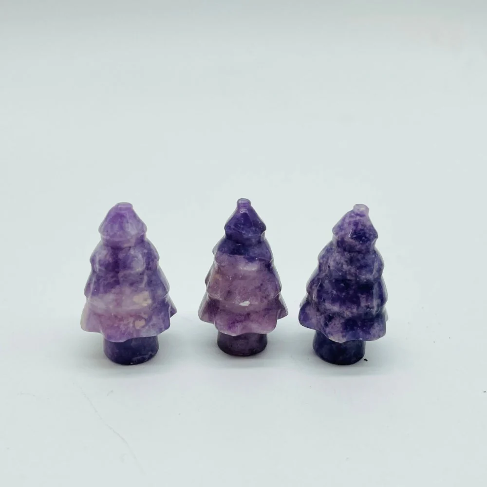 Mini Christmas Tree Carving Wholesale Green Aventurine Lepidolite - Image 2