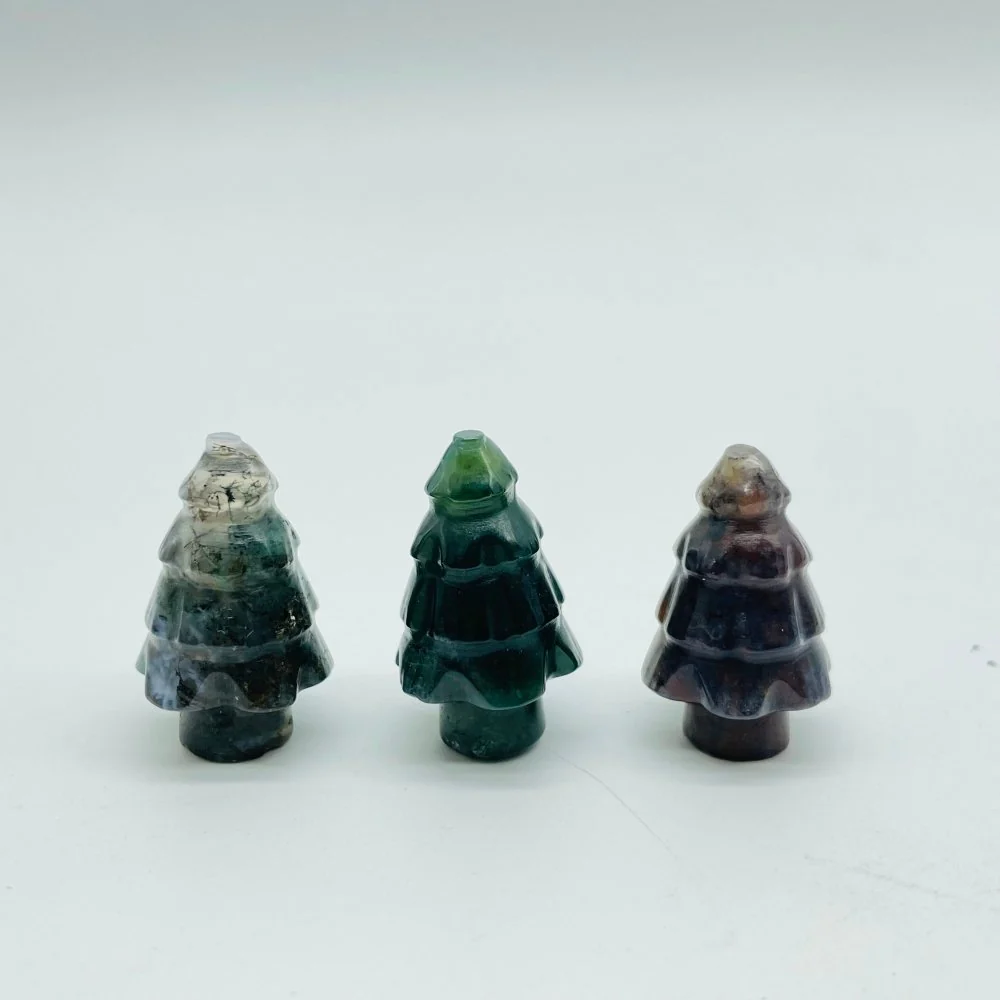 Mini Christmas Tree Carving Wholesale Green Aventurine Lepidolite - Image 4