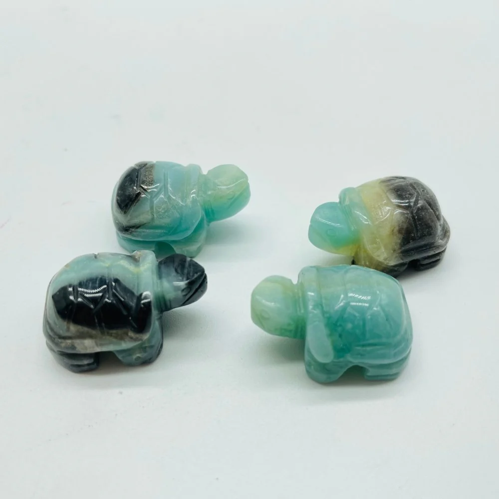 6Types Mini Tortoise turtle Moss Agate&Caribbean Chevron Amethyst Carving Animals Wholesale - Image 5