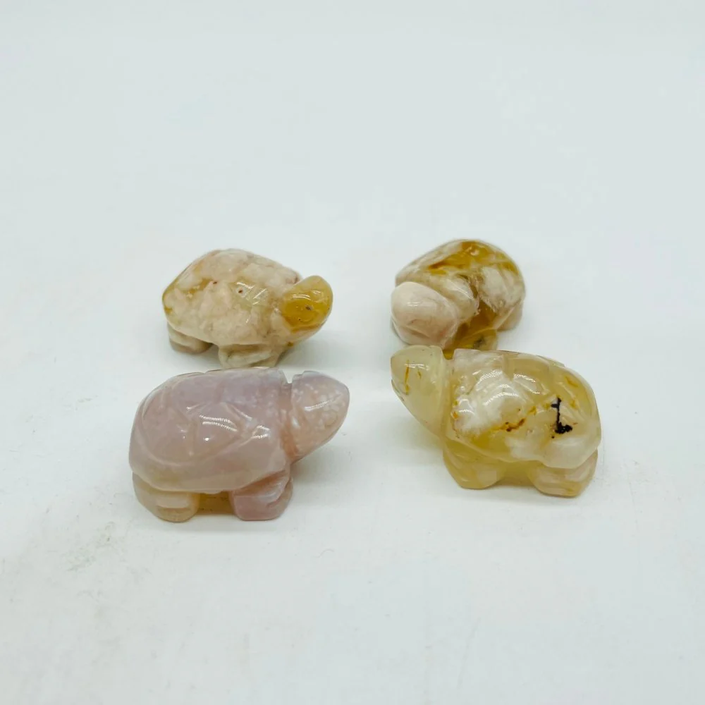6Types Mini Tortoise turtle Moss Agate&Caribbean Chevron Amethyst Carving Animals Wholesale - Image 7