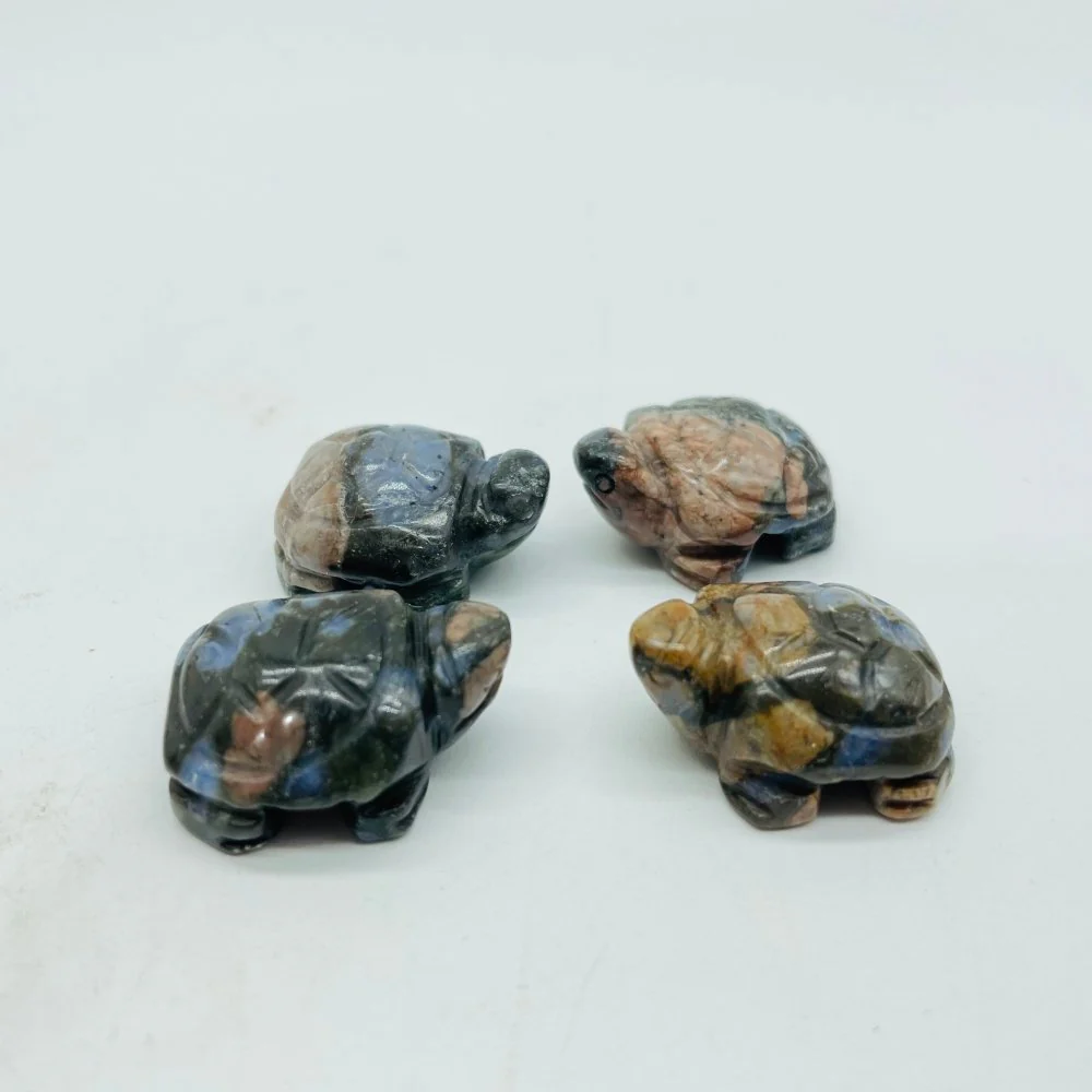 6Types Mini Tortoise turtle Moss Agate&Caribbean Chevron Amethyst Carving Animals Wholesale - Image 8