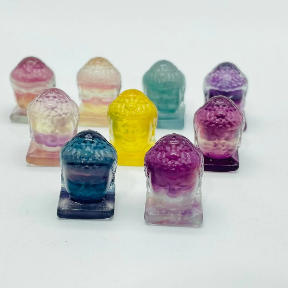 Mini Fluorite Buddha Head Carving Wholesale - Image 2