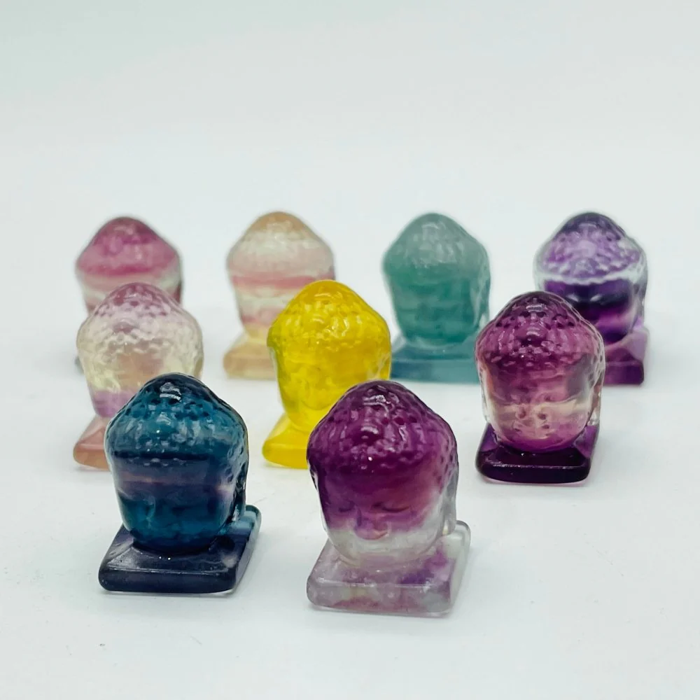 Mini Fluorite Buddha Head Carving Wholesale - Image 3