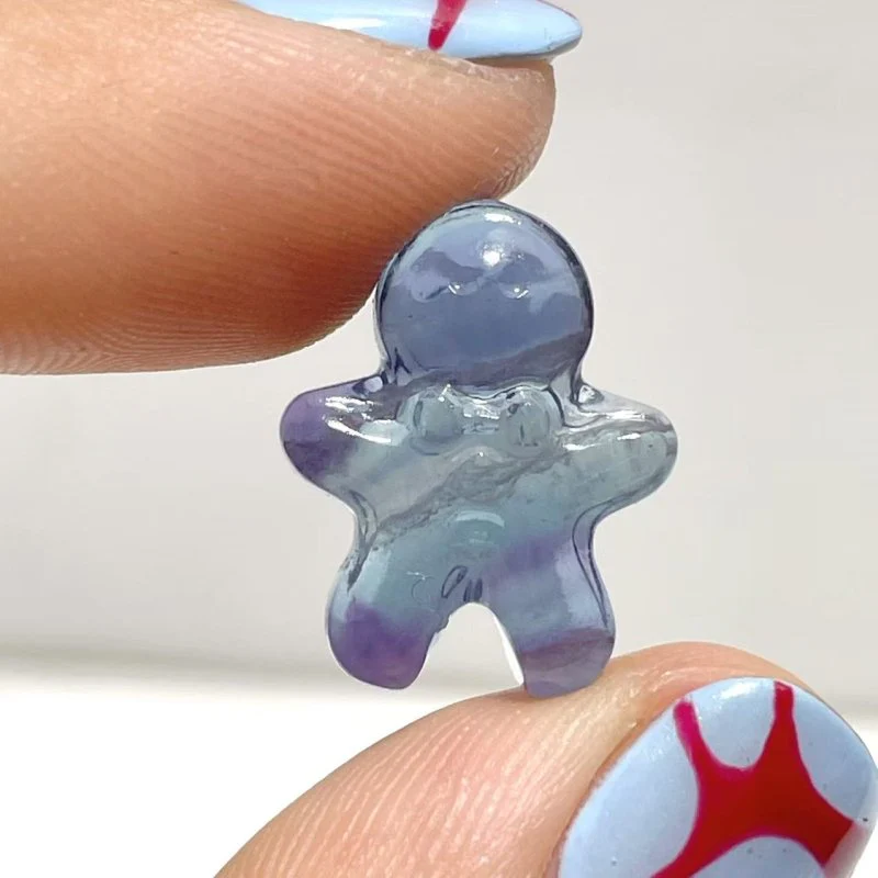 Mini Fluorite Gingerbread Man Carving Wholesale - Image 4