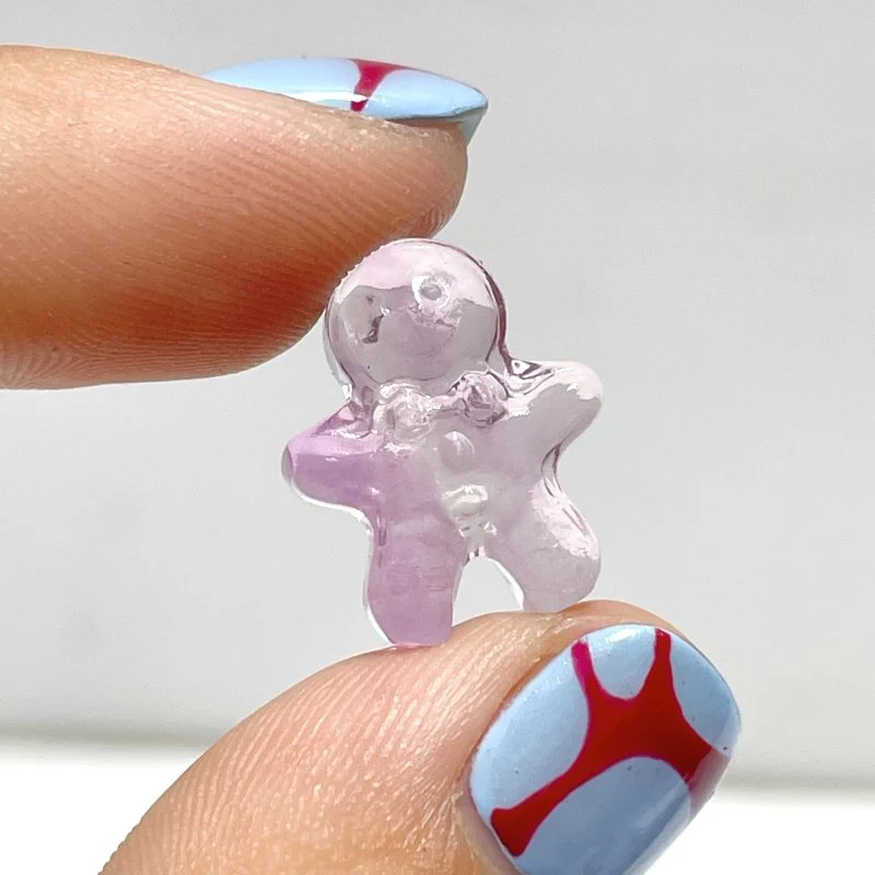 Mini Fluorite Gingerbread Man Carving Wholesale - Image 5