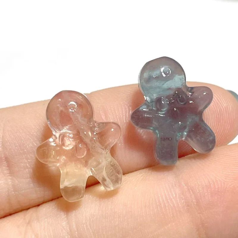 Mini Fluorite Gingerbread Man Carving Wholesale - Image 6
