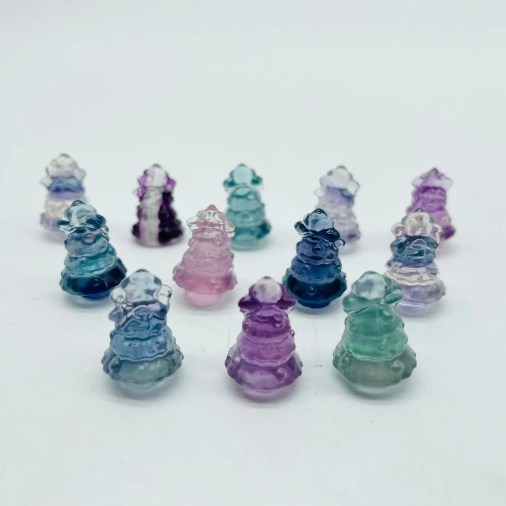 Mini Fluorite Christmas Tree Carving Crystals Wholesale