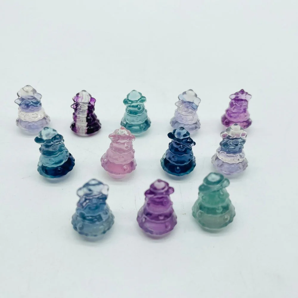 Mini Fluorite Christmas Tree Carving Crystals Wholesale - Image 2