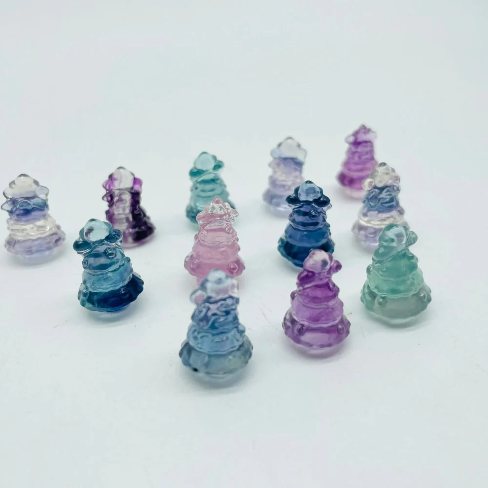 Mini Fluorite Christmas Tree Carving Crystals Wholesale - Image 3