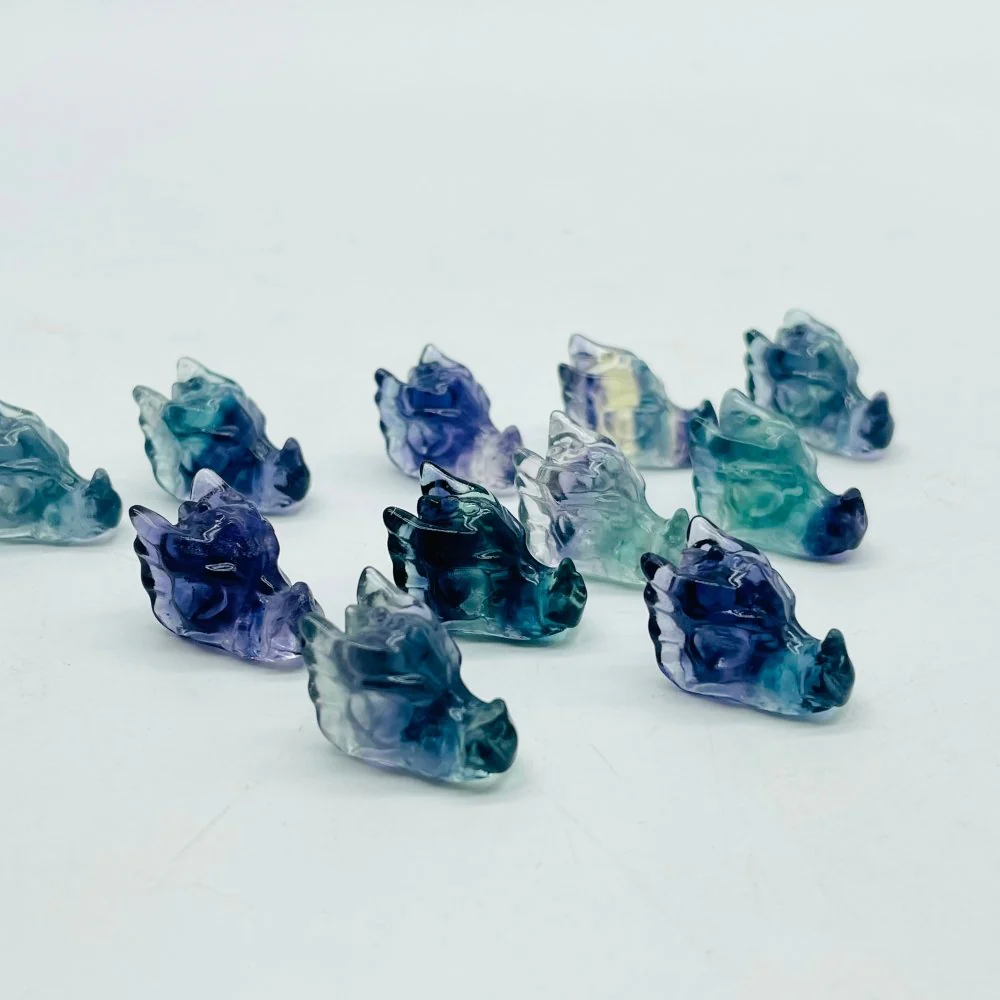Mini Rainbow Fluorite Dragon Head Carving Wholesale - Image 4