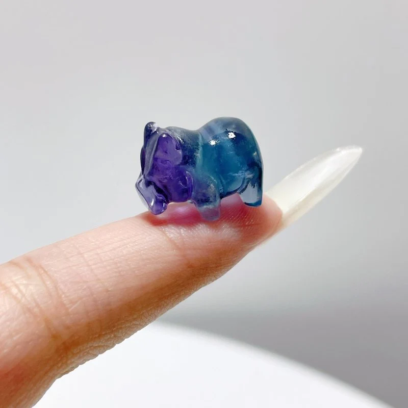 Mini Fluorite Hippopotamus Carving Wholesale - Image 2
