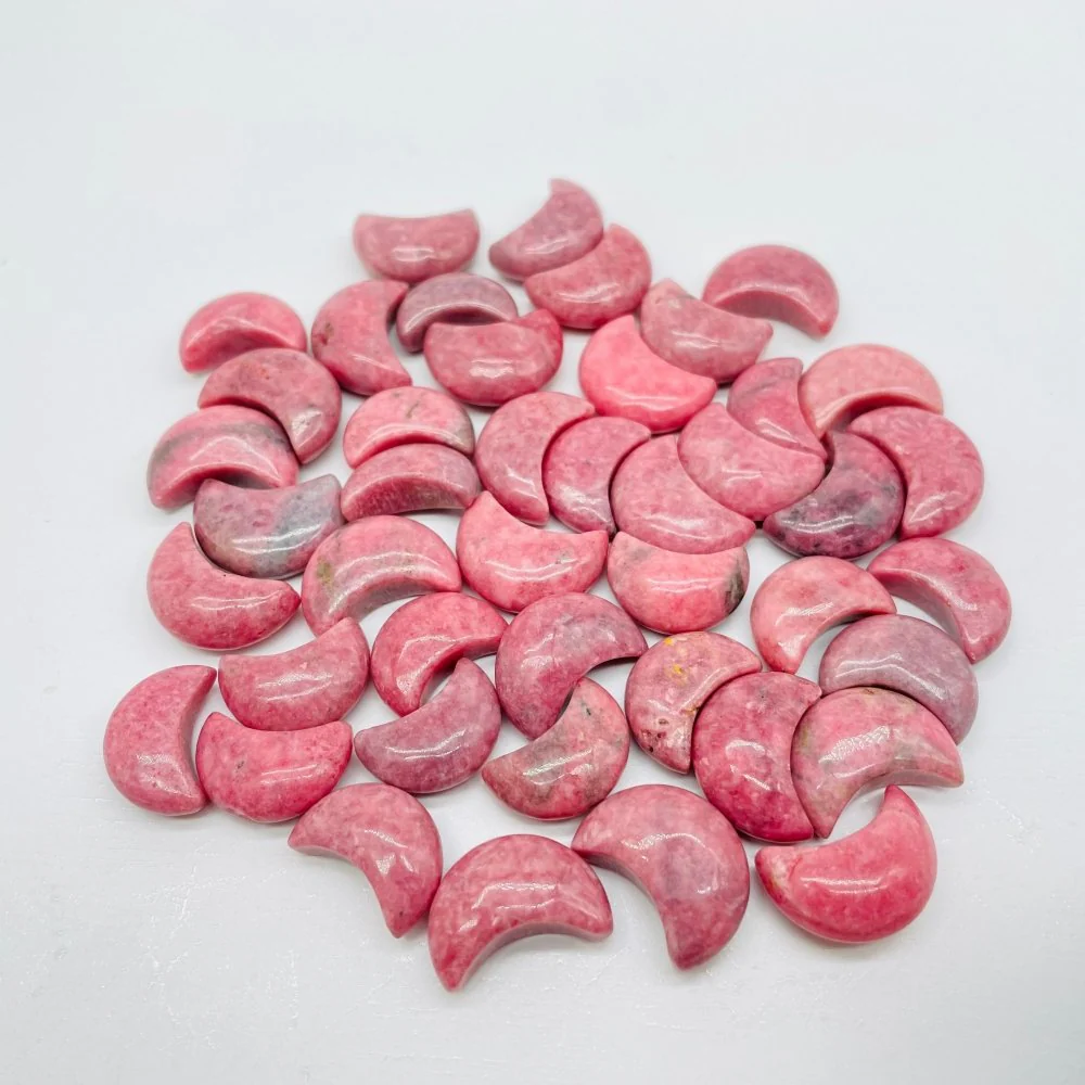 Mini High Quality Pink Rhodonite Moon DIY Pendant Wholesale - Image 3
