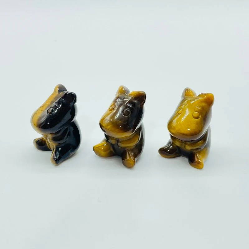 Mini Hippo Carving Wholesale Ocean Jasper Tiger Eye - Image 2