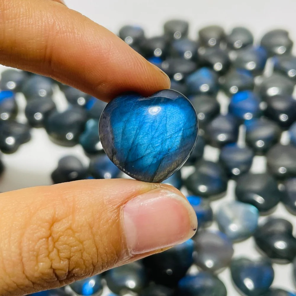 86 Pieces High Quality Mini Labradorite Heart DIY Pendant - Image 4