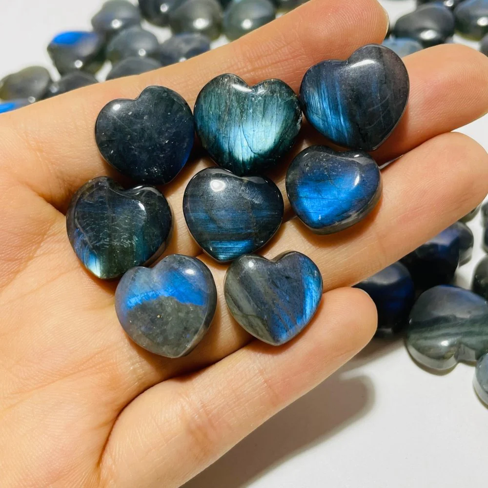 86 Pieces High Quality Mini Labradorite Heart DIY Pendant - Image 8