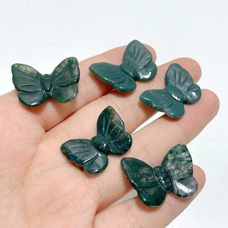 Mini Green Moss Agate Butterfly Wholesale