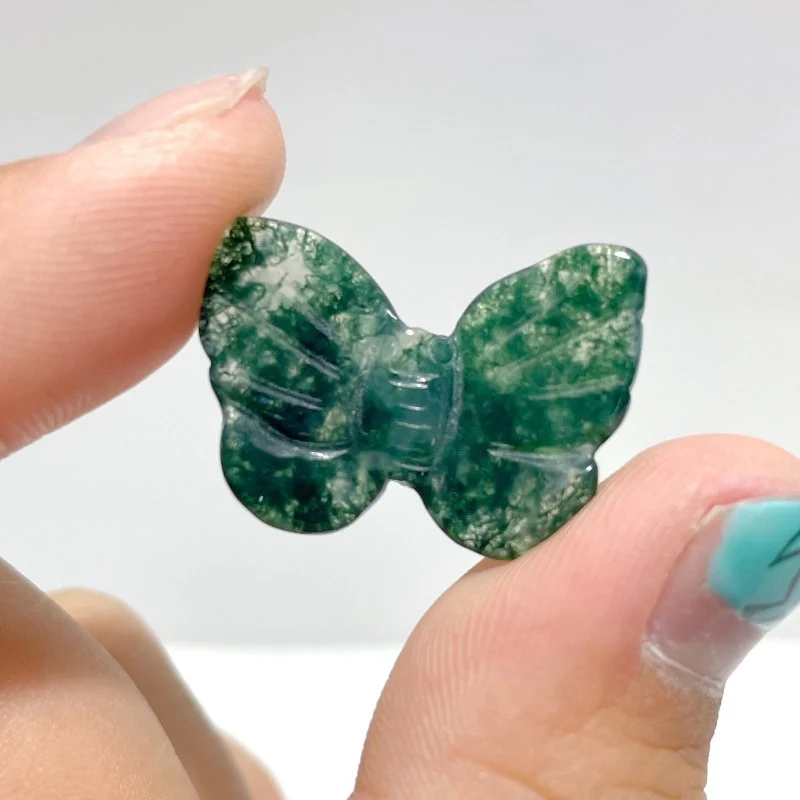 Mini Green Moss Agate Butterfly Wholesale - Image 3