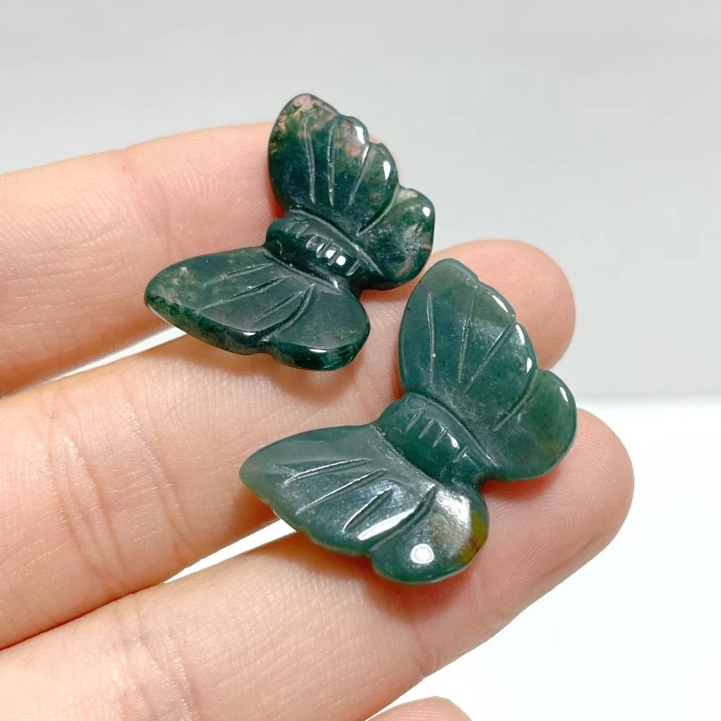 Mini Green Moss Agate Butterfly Wholesale - Image 4