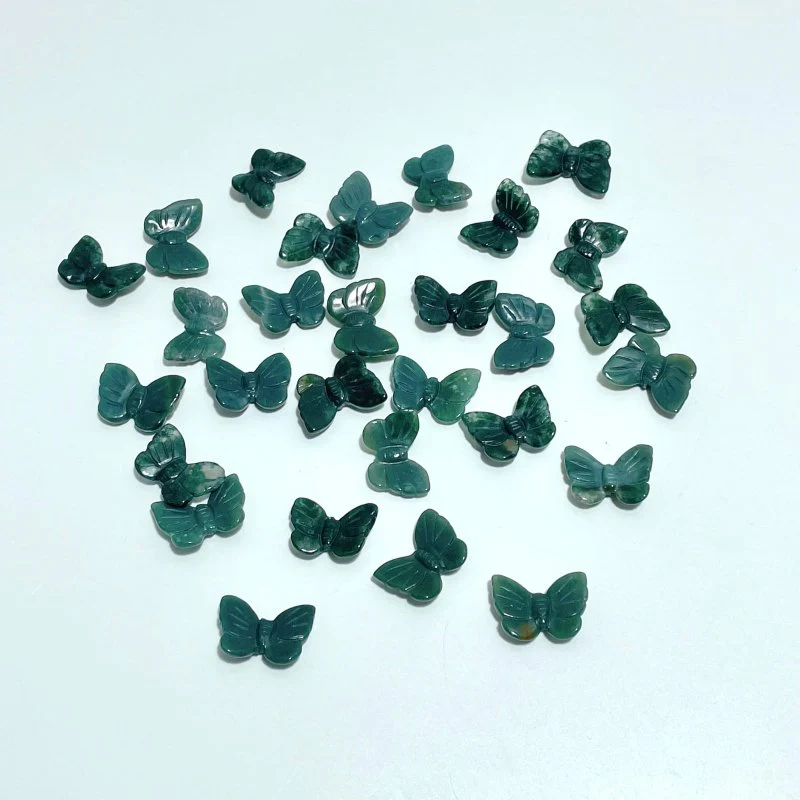 Mini Green Moss Agate Butterfly Wholesale - Image 5