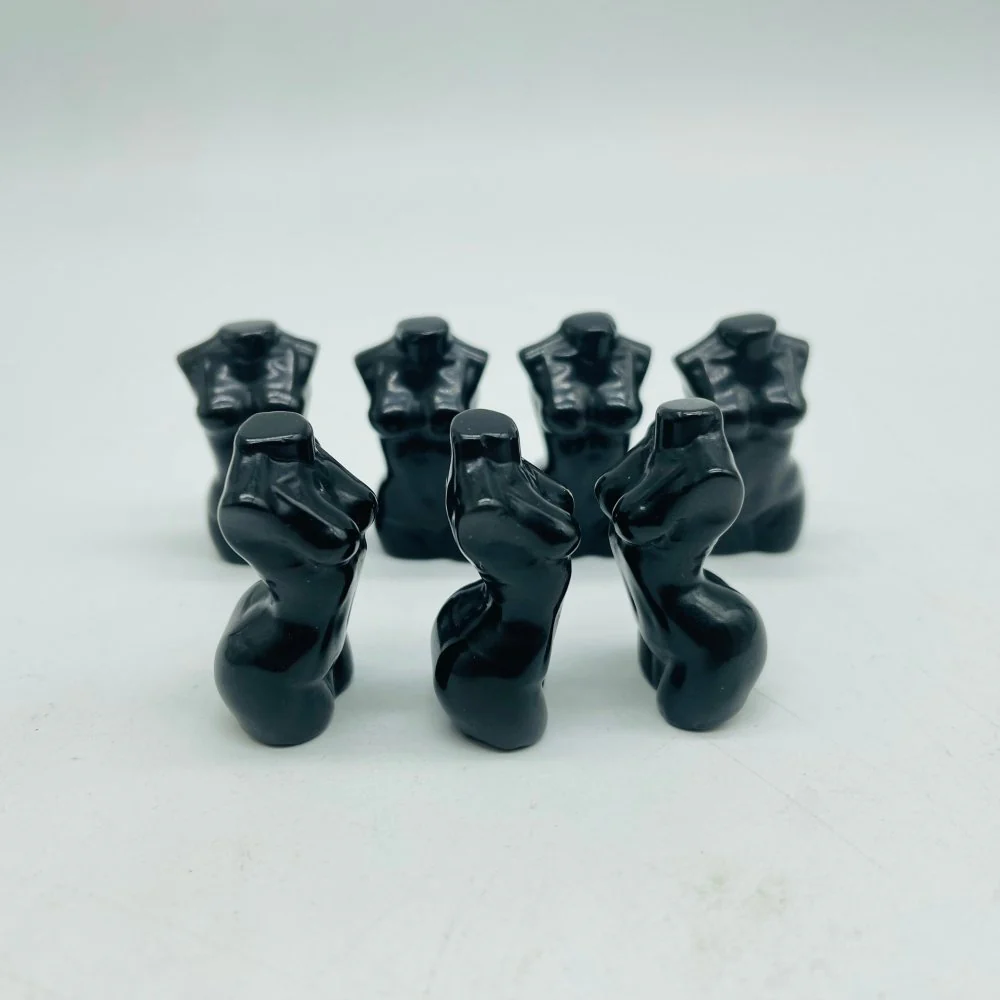 Mini Goddess Obsidian & Sakura Agate Carving Wholesale - Image 2
