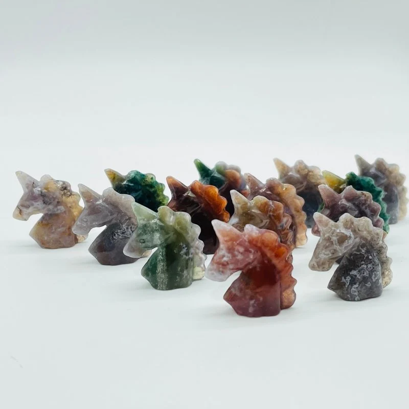 Mini Ocean Jasper Unicorn Carving Wholesale - Image 2