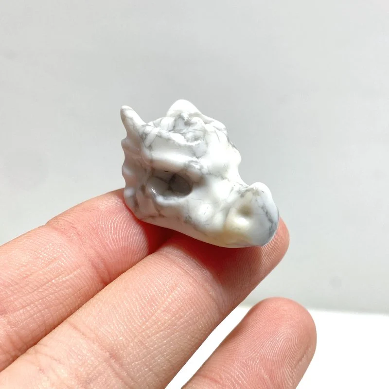 Mini Pink Opal Howlite Dragon Head Carving Wholesale - Image 2