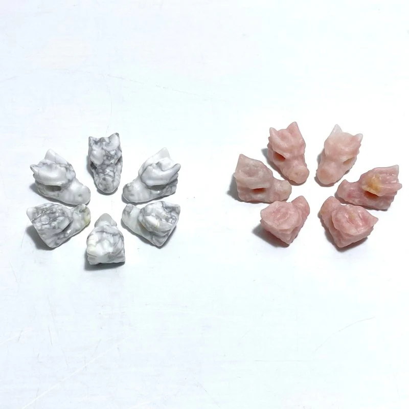 Mini Pink Opal Howlite Dragon Head Carving Wholesale - Image 4