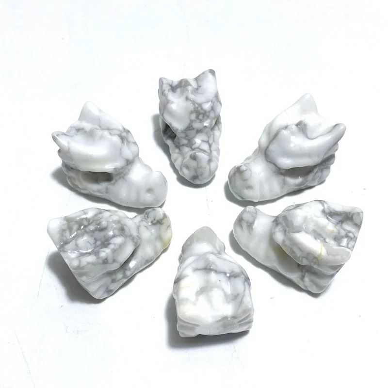 Mini Pink Opal Howlite Dragon Head Carving Wholesale - Image 5