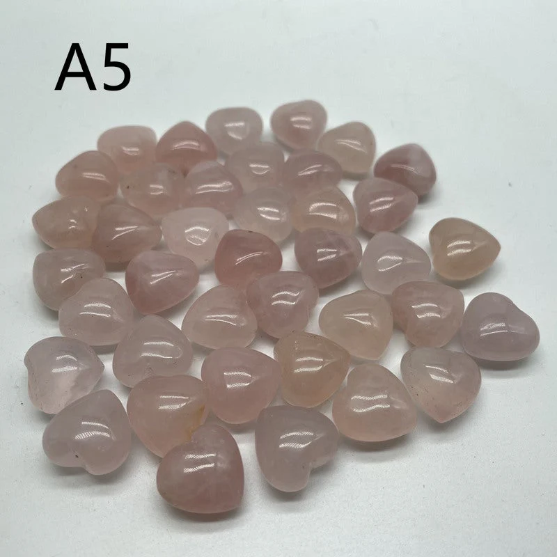 5 Types Mini Heart Pocket Heart Crystals 0.6in(1.5cm) Wholesale Rose Quartz Aventurine - Image 6