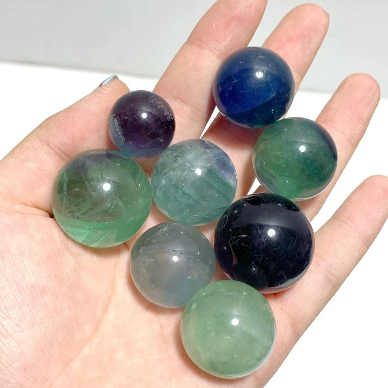 Small Purple Green Colorful Fluorite Sphere Wholesale Closeout