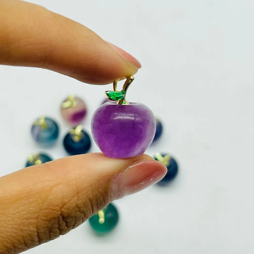 Mini Rainbow Fluorite Apple Carving Wholesale - Image 3