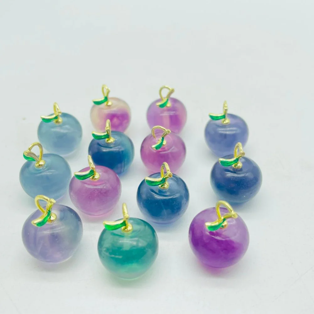 Mini Rainbow Fluorite Apple Carving Wholesale - Image 4