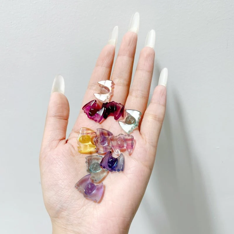 Mini Rainbow Fluorite Bat Carving Wholesale - Image 4