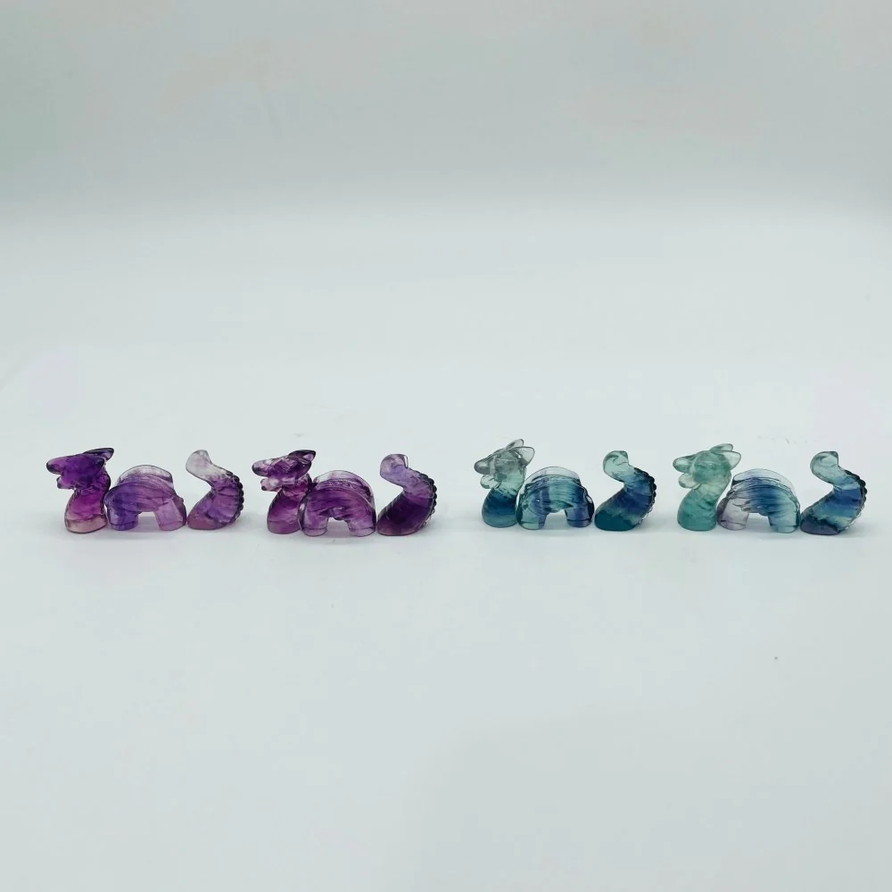 Mini Rainbow Fluorite Carving Combination Dragon Wholesale