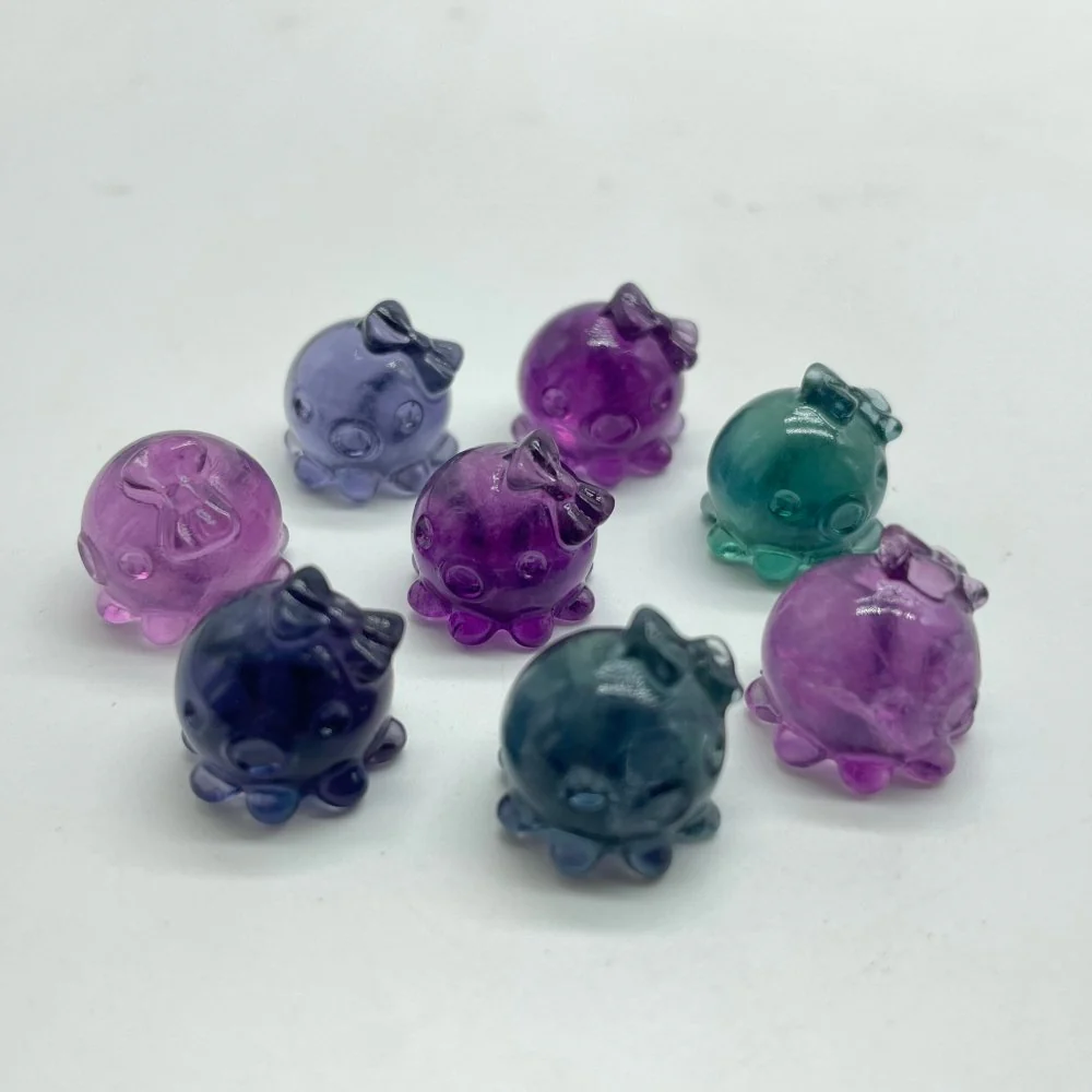 Mini Rainbow Fluorite Octopus Carving Wholesale - Image 2
