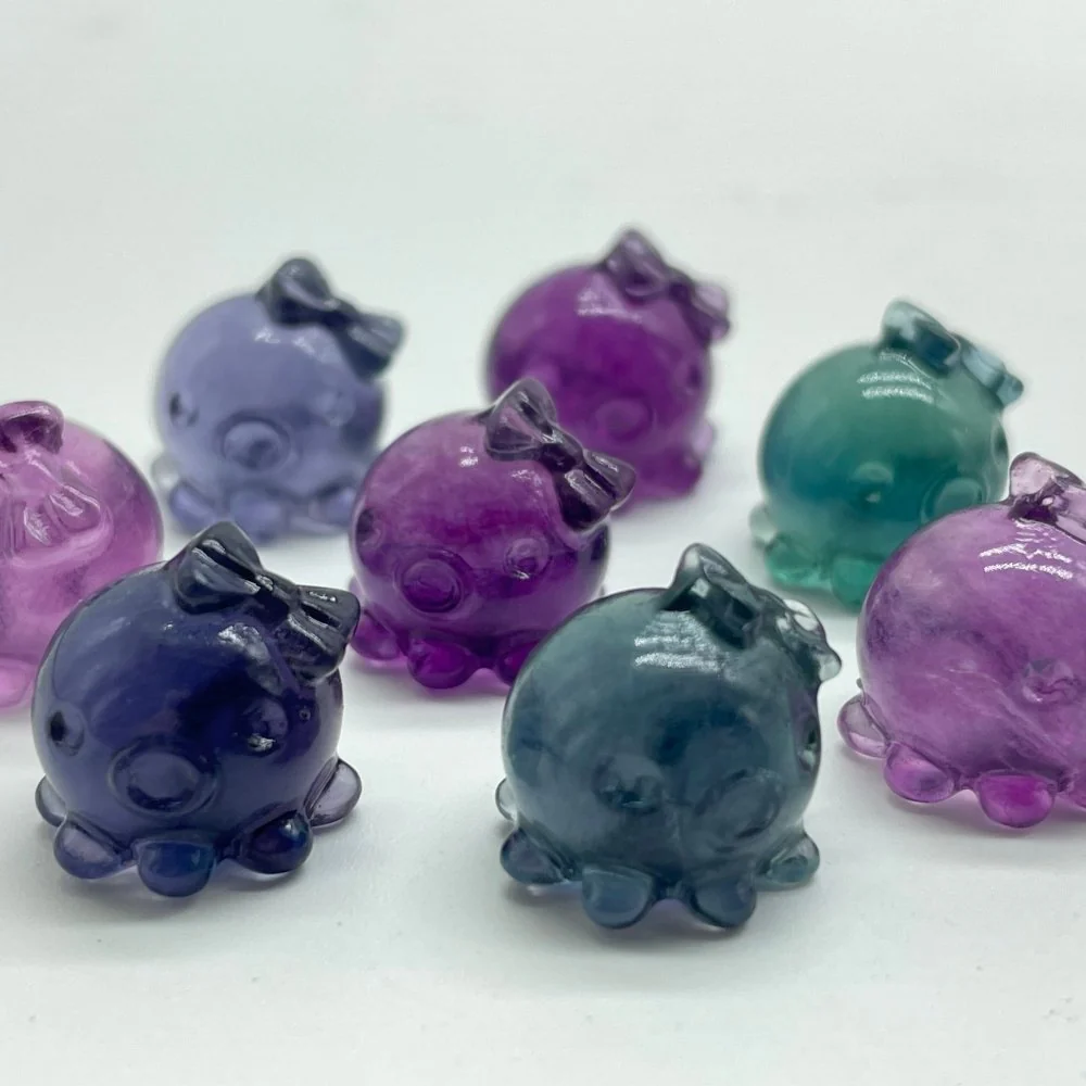 Mini Rainbow Fluorite Octopus Carving Wholesale - Image 4